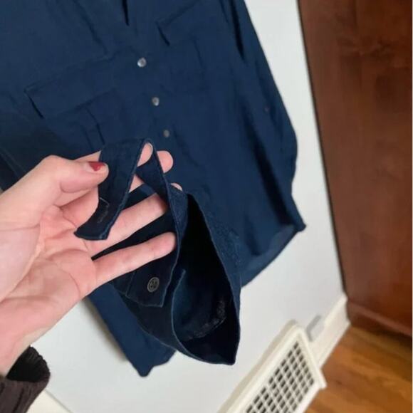 Joie Indigo Blue Roll Tab Popover Top - Picture 8 of 8